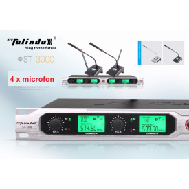 4 x microfon conferinta wireless profesional, Set patru microfoane fara fir cu Receiver ST-3000 - Img 3