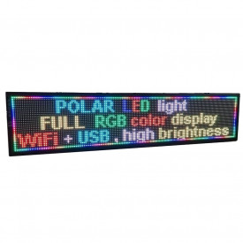 400x55 CM (386x48 pixeli) LED P10 RGB Color, Afisaj firma luminoasa, Wireless, Display reclama LED Full Color - Img 1