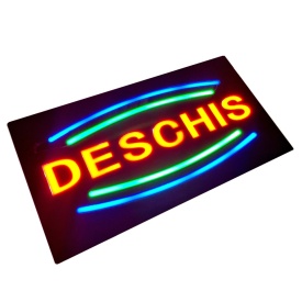 Afisaj LED cu mesaj `DESCHIS` pentru magazin, vitrina, butic, florarie, Panou luminos