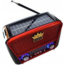 Aparat radio retro, Incarcare solara sau 220V, Bluetooth, Portabil (acumulator 1A 6V) difuzor 6W, 1A, Lanterna, RX-455 - Img 4