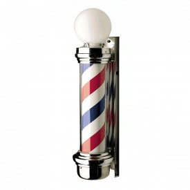 Barberpole clasic 100x15cm, Rotativ, Reclama firma luminoasa exterior Barbershop, Semn Frizerie, Bec LED