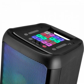 Boxa Bluetooth 2 x 8" 60W KM0558 Kruger&Matz, Joc lumini LED, Radio FM, USB, AUX - Img 6