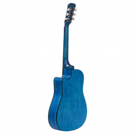 Chitara acustica albastra 3/4 Mic 90CM, Pentru incepatori, amatori, 6 Corzi metalice - Img 2