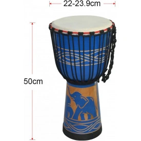 Djembe Hand Drum Percussion, Darabana Africana 50 x 23cm - Img 2