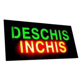 Firma luminoasa geam vitrina magazin "Deschis-Inchis" cu comutator, 43x23CM