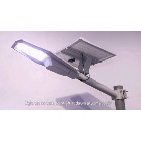 Lampa stradala cu senzor lumina 200W/300W/400W, Cu panou fotovoltaic, brat stalp, telecomanda - Img 6