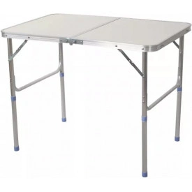 Masa aluminiu dubla pliabila pentru camping picnic 120x60cm, inaltime reglabila 55-62-70cm, Geanta - Img 2