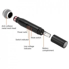 Microfon Fara Fir (Wireless) Basic SM58, Receptor SH-200 VHF, Distanta 30 metri, Baterie 9V - Img 3