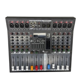 Mixer audio 2 x 550w amplificat boxe pasive, 8 canale, consola DJ USB Bluetooth - Img 1