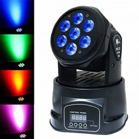 Moving head WASH 7 x 10W RGBW LED, Rotativ 540°, Beam, Strobo, Senzor sunet automat - Img 3