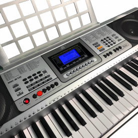 Orga electronica intermediari MK-810 + Suport dublu x + Scaun pian, 61 clape, USB, 600 Tonuri - Img 3
