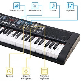 Orga electronica KSO-407 Bluetooth + Suport + Scaun + Microfon + Casti, 61 clape, USB, 200 Timbre/Ritmuri - Img 5