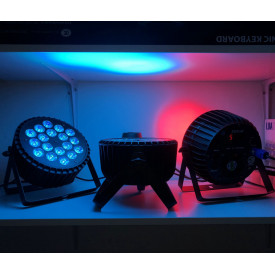 PAR-LED 18x10W RGBW, Carcasa aluminiu, Cooler, Proiector disco puternic, Scena, Eveniment, Lumini color si albe 180W - Img 5