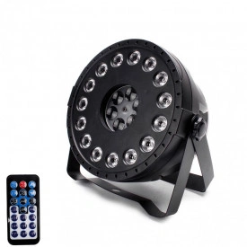 PAR-LED cu telecomanda 15 x 3W RGB + 6 becuri pe disc rotativ tip proiector forme - Img 5