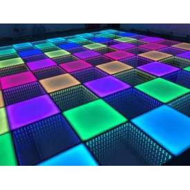 Podea luminoasa disco LED 50x50cm 64 becuri RGB, 3D Dance floor