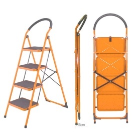 Scara otel 4 trepte late (35 x 25 cm), Treapta de sus la 95CM, max 125KG - Img 2