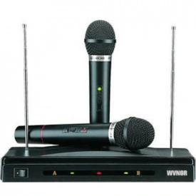 Set karaoke cu 2x Microfon Wireless, Buton On-Off, Receiver FM System WVNGR C-05 HEROSTAR