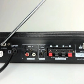 Statie Karaoke cu USB - Amplificator Boxe pasive, Difuzoare Stereo, 2 microfon 6.3mm, VU meter - Img 3
