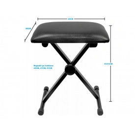 Stativ dublu x + Scaun pian reglabil + Geanta 100x40x13cm, Pachet suport pt orga electronica 61 clape - Img 5