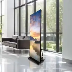 Totem 200x50cm LED RGB P5, Reclama vitrina stradala cu redare video logo imagine - Img 2