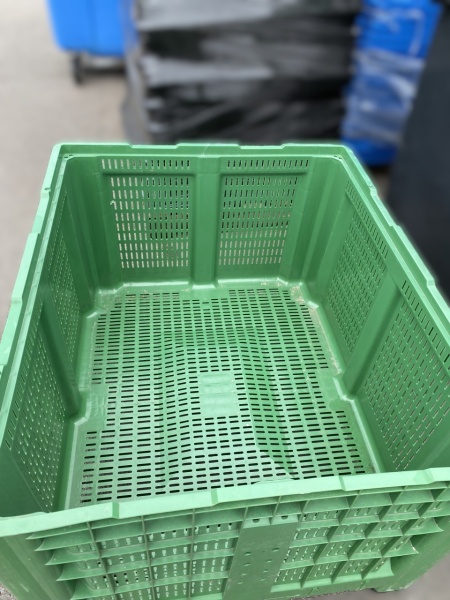 Boxpalet perforat cu patru picioare, 1200 mm x 1000 mm x 785 mm, Verde - Img 4