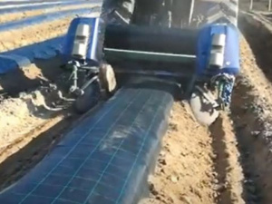 Montarea Agrotextilului AntiBuruieni cu masina de bilotat