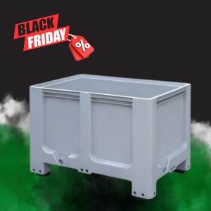 Boxpalet cu patru picioare RETURO, 1200 mm x 800 mm x 800 mm, Gri | Black Friday