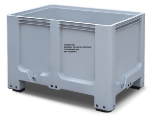 Boxpalet cu patru picioare RETURO, 1200 mm x 800 mm x 800 mm, Gri - Img 4