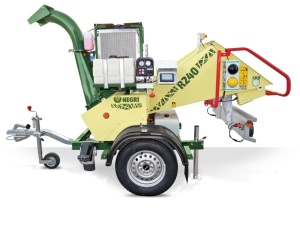 Tocator de crengi, Negri, R240, cu remorca rutiera, motor diesel 20 CP cu pornire electrica
