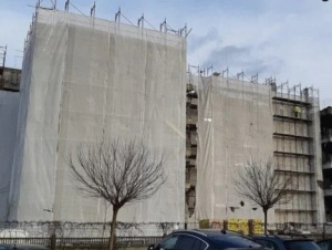 Plasă protecţie schelă, grad de umbrire 50%, 2 m x 50 m, Alb