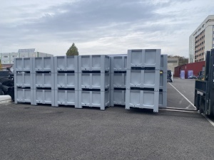 Boxpalet cu patru picioare RETURO, 1200 mm x 800 mm x 800 mm, Gri - Img 3