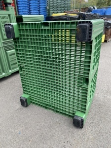 Boxpalet perforat cu patru picioare, 1200 mm x 1000 mm x 785 mm, Verde - Img 2