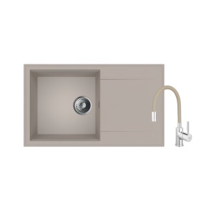 Granitni sudoper Ulgran U507 boja bež + Flexy slavina bež