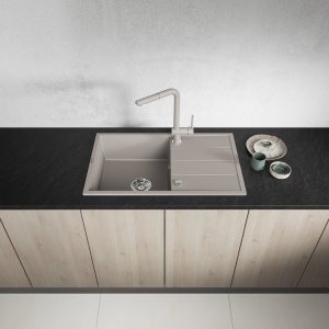 Set Valterra Lyon 78x48 bež i Andra inox bež tuš slavina - Img 4