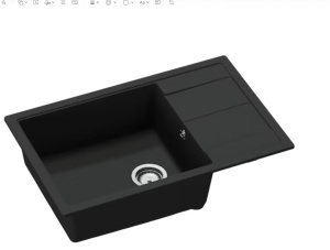Granitni sudoper Evelina U602 boja granit crna 77x50x20cm - Img 3