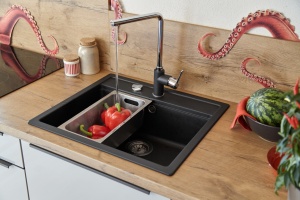 Granitni sudoper Schock NEMO N-100 Nero crna mat - Img 3
