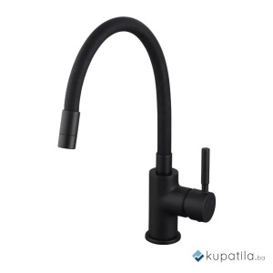 Set: granitni sudoper Valterra Luna sa ocjedom crni mat + slavina Valterra Flexy Full Black - Img 3
