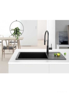 Granitni sudoper Valterra Torino crna mat sa crnim sifonom - Img 2