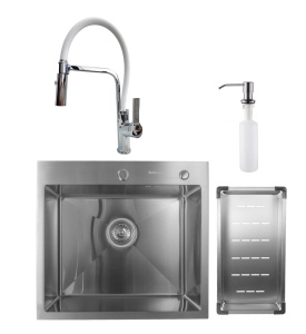 SET: Čelični sudoper VALTERRA 55x50 inox + tuš slavina ANDRA inox