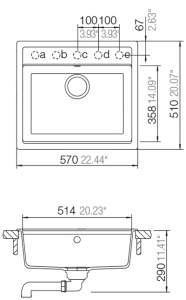Granitni sudoper SCHOCK MONO N-100 pure crna mat - Img 5