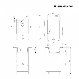 Crtež za ugradnju Ulgran U404