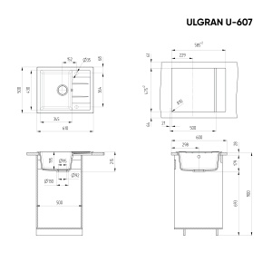 Granitni sudoper Ulgran U607 crna boja - Img 2