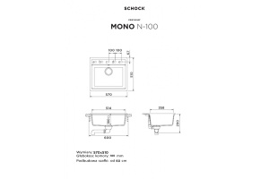 Schock Mono N-100 sivi Silverstone granitni sudoper Cristadur 57x51 cm - Img 6