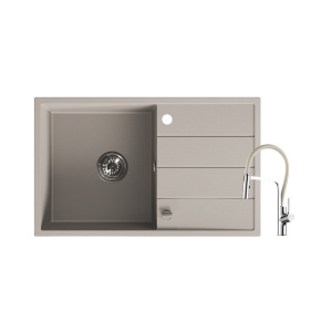 Set Valterra Lyon 78x48 bež i Andra inox bež tuš slavina