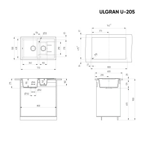 Granitni sudoper Ulgran U205 boja bez - Img 2