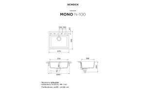 Sivi podgradni granitni sudoper Schock Mono N-100 Silverstone 57x51 - Img 6