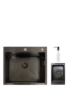 Čelični sudoper KAV boja grafit crna 55x50x23cm - Img 3