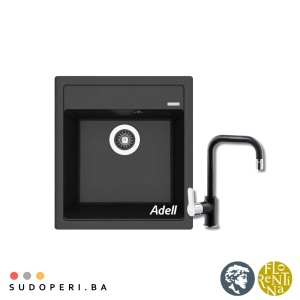 Granitni sudoper Florentina Lipsi 460 boja crna mat + Adell Lento slavina