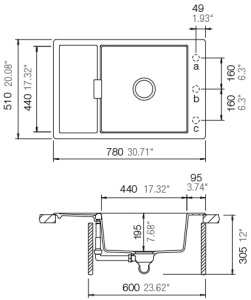 Granitni sudoper SCHOCK MONO D-100XS boja pure crna mat - Img 2