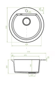 Granitni sudoper Valterra Form boja ultra crna - Img 2